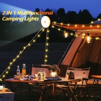 Luz Solar LED Multifuncional 2 en 1, Impermeable, Portátil y Plegable, para Camping, Decoración de Jardín