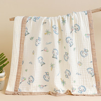 Couverture en mousseline de coton tissée pour bébé nouveau-né, séchage rapide, hypoallergénique, antimicrobienne, imprimé animal, pour la salle de bain