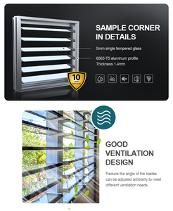 Persiana Exterior de Aluminio Ajustable de Diseño Moderno Estándar Australiano ZEKIN, Resistente a la Lluvia, para Oficina, Ventana Exterior - Product Image 3
