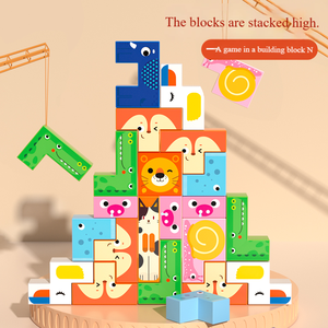 Children's <strong>3D</strong> <strong>Puzzle</strong> Board Toy Creative Wooden Animal Stacking <strong>Block</strong> Game Educational Matching <strong>Blocks</strong> Toy for Ages <strong>5</strong> to 7 Years - Product Image 5
