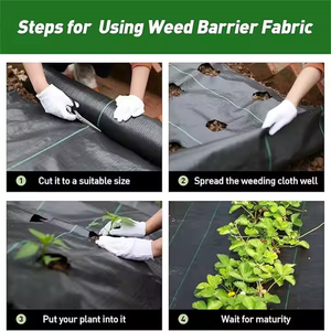 Toile de paillage robuste anti-mauvaises herbes pour aménagement paysager, tapis de couverture de <span class=keywords><strong>sol</strong></span> pour jardinage, toile de contrôle des adventices - Product Image 3