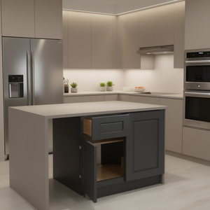 Armoire de cuisine moderne Alliance Graphite Shaker Base Cabinet B09 B21, profondeur 24 pouces, avec tiroir et porte, armoire modulaire RTA - Product Image 2