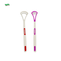 Lot de 2 gratte-langues colorés en PP+TPR, double face, pour hygiène bucco-dentaire, portables, OEM, fraîcheur garantie, directement du fabricant