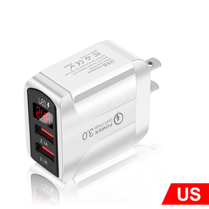 3A USB Charger Quick Charge 3.0 LED Display 2 Port Fast <b>Charging</b> Mobile Phone Charger <b>Adapter</b> for iPhone for Samsung - Product Image 4