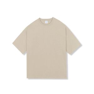 T-shirt en coton pour homme grande taille 220G, couleur unie personnalisée, coupe ample, vente en gros - Product Image 4