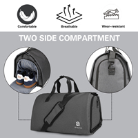Sac de voyage en toile Oxford imperméable à logo personnalisé de grande capacité 45L, unisexe, fermeture éclair, pliable, solution de rangement pour costume d'affaires