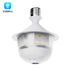 Cámara Bombilla V380Pro E27 Inalámbrica WiFi con Vista Panorámica de 360 Grados y Lente Ojo de Pez para Vigilancia del Hogar - Product Image 1