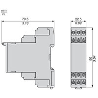 Relais de contrôle d'alimentation triphasé modulaire Schneider Harmony 8A 2 CO 183-528VAC RM22-TG20
