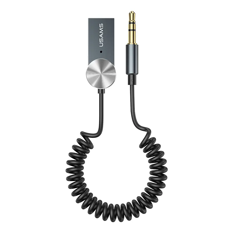 USAMS 2022 Top Selling Car 3.5mm AUX FM Transmitter BT 5.0 Wireless audio transmitter Car USB Music Play Receiver