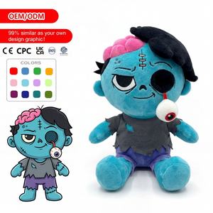 Peluches personnalisées avec logo, jouets en peluche, chat rose vif avec <span class=keywords><strong>gilet</strong></span>, fourrure moelleuse, dents de loup ludiques, poupée animale en peluche, doublure en <span class=keywords><strong>maille</strong></span>, unisexe, pour anniversaire - Product Image 2