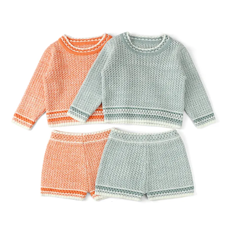 Baby Kinder Outfit Kinder Kleidung Sets Strick pullover Langarm & Shorts Set