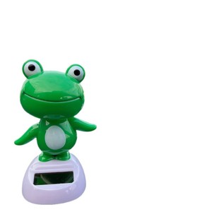 Figurine de grenouille en plastique à énergie solaire pour tableau de bord de voiture - Style traditionnel chinois - Cadeau mignon - Product Image 1