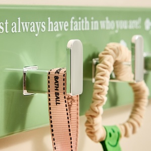 Custom Logo/Color <b>Suction</b> Cup <b>Hook</b> Plastic Rubber Band Hand Towel Bathroom <b>Hooks</b> No-Drill Clothing Organizer Storage Rack - Product Image 6