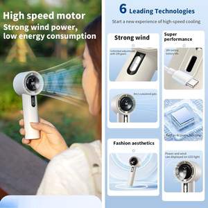Ventilador de Mano Portátil de Alta Velocidad con 100 Velocidades, Pantalla LED de Energía, Mini Ventilador de Mano para Exteriores - Product Image 2