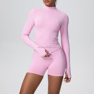 Quick-Drying Breathable Customized <b>Women's</b> Recycled Nylon Yoga Fitness Jacket Zipper <b>Tight</b> Long Sleeve Cardigan Yoga Jacket - Product Image 5