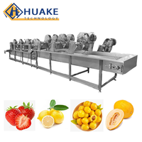 Industriële continue bladgroente- en fruitwasmachine, voedselveilige reinigingsmachine voor productie