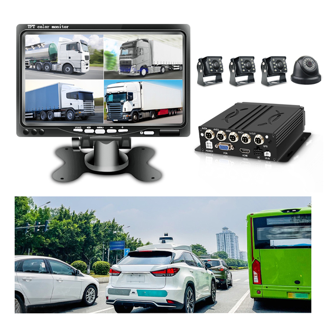 CCENTEN 360 Degree AHD 720P View Security Monitoring Camera Recorder 24V School Bus Truck 4 Cameras MDVR