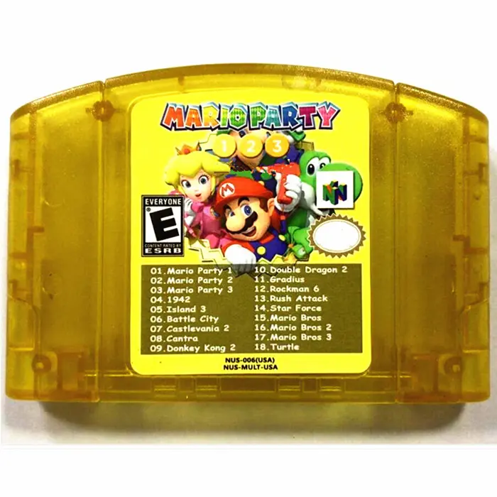 18 trong 1 trò chơi Super Mario Party 1 2 3 thẻ trò chơi video Retro cho N64
