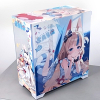 Sameko Saba Full Tower Vertical ATX Desktop Side Panel Window Aluminum Alloy Construction for Gaming Computer Cases & Towers