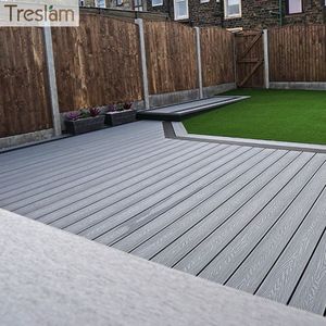 Treslam <span class=keywords><strong>madera</strong></span> al aire libre plástico reciclado agujero redondo compuesto Wpc cubierta Co-extrusión piso al aire libre jardín cubierta de piso - Product Image 6