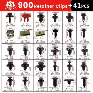 Unenda 900 Retainer <b>Clips</b> 41 Pcs Automotive Fasteners Push Lock For Car Repair - Product Image 4