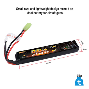 11,1V 1200mAh 3S 20C LiPo-Stick-Pack-Akku für <span class=keywords><strong>Airsoft</strong></span>, RC-Modelle und Hobbyzwecke (Kompatibel mit MP5K, <span class=keywords><strong>MP5</strong></span>, SCAR, M249). - Product Image 3