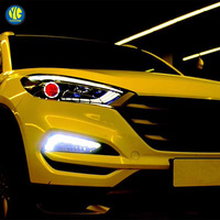 YU GUANG Accesorios de Coche para Hyundai TUCSON 2015 2016 2017 2018, Faros Delanteros LED Mejorados con Ojos de Demonio