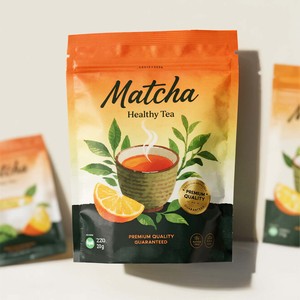 Sachet Doypack refermable en plastique PE de qualité alimentaire avec fermeture éclair pour l'emballage de poudre de thé vert - Product Image 6