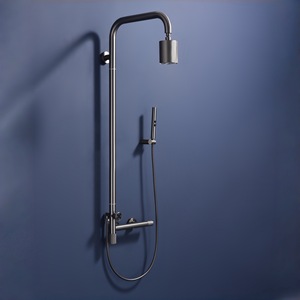 Ensemble <span class=keywords><strong>de</strong></span> <span class=keywords><strong>douche</strong></span> moderne gris anthracite avec pommeau pluie, douchette à commande par cadran, et ensemble <span class=keywords><strong>de</strong></span> robinetterie <span class=keywords><strong>de</strong></span> <span class=keywords><strong>douche</strong></span> Sun Snowflake - Product Image 2