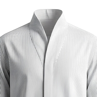 Chemise habillée homme grande taille à rayures, respirante, écologique, tissée, col montant, poignets mousquetaires, manches longues, coupe décontractée, pour l'automne