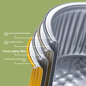 Usine directe de haute qualité 960ml boîtes à lunch jetables en aluminium 6 pouces bols ronds en plastique PET au meilleur prix - Product Image 3