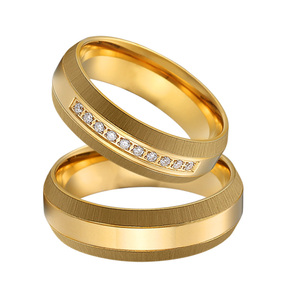 Anillos de Boda Chapados en Oro de 24k para Pareja, Joyería de Acero Inoxidable para Mujer, Anel, Bague, Anillos, Eheringe, Snubni, Prsten, <span class=keywords><strong>Ringar</strong></span>, Anelli - Product Image 2