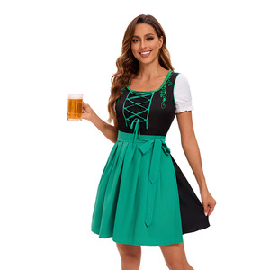 Vestido Dirndl Bávaro Yi Xiaoyi, Disfraz de Oktoberfest para Mujer, Azul y Negro, Talla Mediana para Adultos - Product Image 5