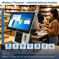 Sistema de Punto de Venta (TPV) SANDU 2024 Directo de Fábrica, Terminal de Caja Registradora de Escritorio Plateado con Pantalla Cuadrada de 15.6 Pulgadas, Wi-Fi 6 de Calidad