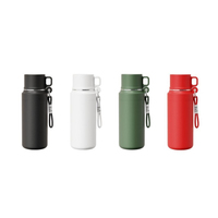 Botol Termos Dinding Ganda Vacuum Flask 1L Stainless Steel Terisolasi Portabel Botol Air Perjalanan Dengan Tutup Tekan