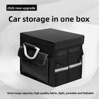 Boîte de rangement populaire multi-compartiments pliable 4-7 compartiments en tissu Oxford noir pour rangement arrière de véhicule, conteneur portable pour voiture