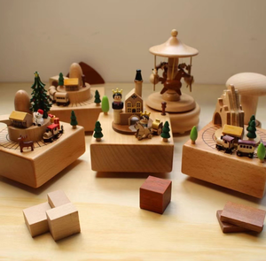 Carillon in Legno di Faggio con Manovella, Ecologico, Stile Europeo, Rotante, Personalizzabile con <span class=keywords><strong>Musica</strong></span> <span class=keywords><strong>Natalizia</strong></span> per Decorazioni Domestiche - Product Image 5