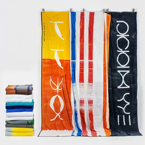 Asciugamano da spiaggia personalizzato super di alta qualità in cotone 100% jacquard oversize stampato a sublimazione con logo