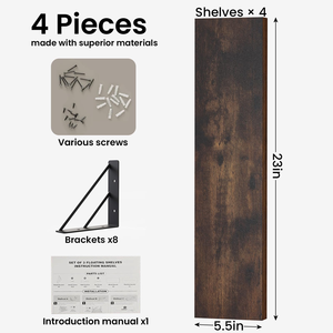 Étagères murales flottantes pour la décoration murale, en bois rustique, pour livres, plantes, étagères d'angle pour salle de bain, cuisine, salon OEM - Product Image 2