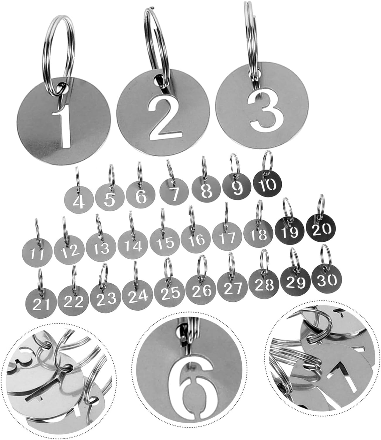 1至50阿拉伯数字空心不锈钢钥匙链30毫米号牌钥匙扣标记附件钥匙扣标签| Alibaba.com
