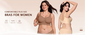 Soutien-gorge de sport grande taille M-5XL pour <span class=keywords><strong>femme</strong></span>, sans couture, sans armatures, effet push-up, fin et respirant pour l'été, anti-affaissement, usage quotidien - Product Image 6