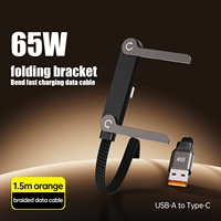 360 ° Support de chargeur invisible réglable avec câble de charge rapide 65W, 240W, câble de charge 2 en 1 avec support pour bureau