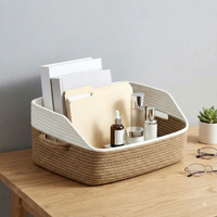 Panier de rangement en corde de coton tressée MIXWARES pour jouets, collations, cosmétiques, linge sale et vêtements.