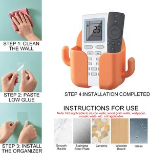 Caja de Almacenamiento Multifuncional para Teléfono, de Plástico, para Montar en la Pared, Soporte Adhesivo para Carga, Sin Perforaciones, Diseño de Cactus, para TV, Aire Acondicionado, Sala de Estar - Product Image 6