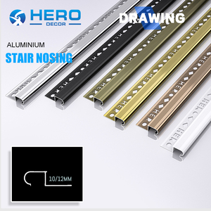 Profilés antidérapants en forme de J, bande de <span class=keywords><strong>protection</strong></span> imperméable, design traditionnel, bordure d'<span class=keywords><strong>escalier</strong></span> en aluminium, nez de marche en métal Hero pour la maison - Product Image 4