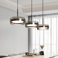 Lustre de salle à manger en verre postmoderne nordique, simple et minimaliste, lustre de chevet de chambre à coucher, design de créateur