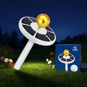 Lámpara Solar de Jardín Blanca de 42 LED, Impermeable IP65, Lámpara de Paisaje para Exteriores con Sensor de Luz, Certificación CE, Garantía de 2 Años, para Jardín y Camping - Product Image 2