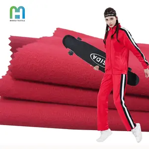 Super quality tricot fabric supplier brushed fleece sports wear fabric in china for sublimation track suit women