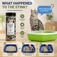 Désodorisant pour litière de chat OEM au charbon actif – Pot anti-odeurs pour la fraîcheur de la toilette de chat – Fournitures pour animaux de compagnie