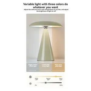 โคมไฟตั้งโต๊ะ LED รูปเห็ดสีส้มทันสมัย ดีไซน์สร้างสรรค์ ชาร์จไฟได้ ปรับความสว่างได้ ใช้ในห้องนอน ห้องอ่านหนังสือ หมุนปรับมุมได้ด้วยแม่เหล็ก - Product Image 3